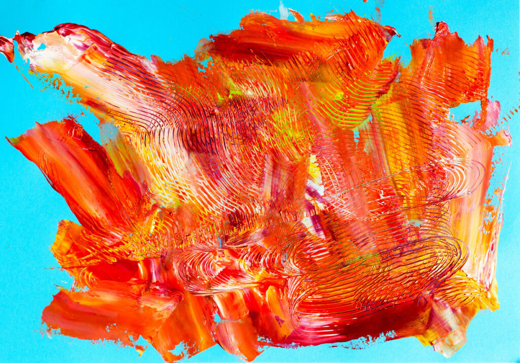 oil paint texture on blue paper