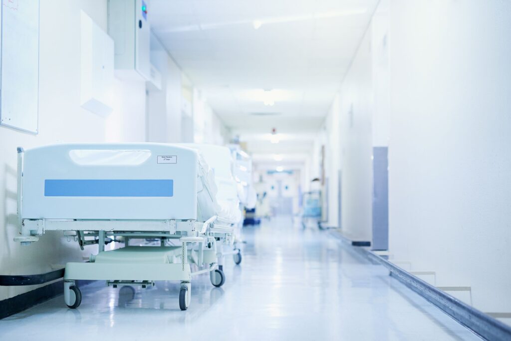 white hospital hallway, health care systems